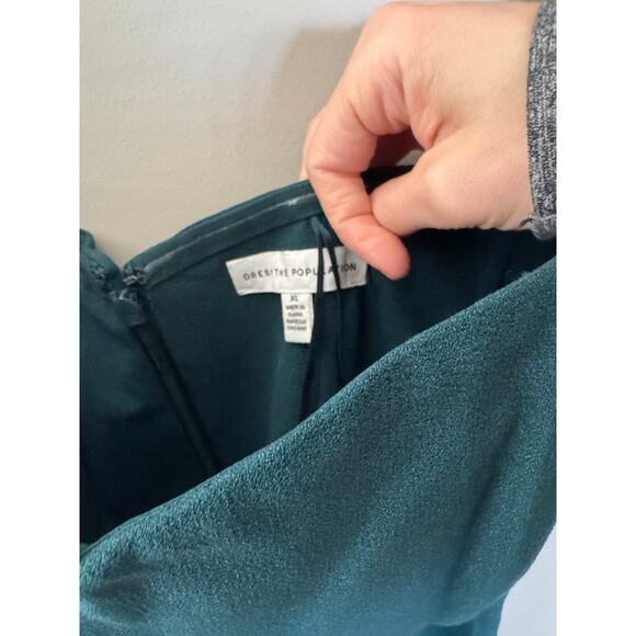 NWOT Dress the Population Off-Shoulder Green Midi Dress XL - Picture 4 of 7